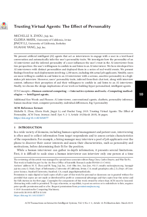 (PDF) Trusting Virtual Agents