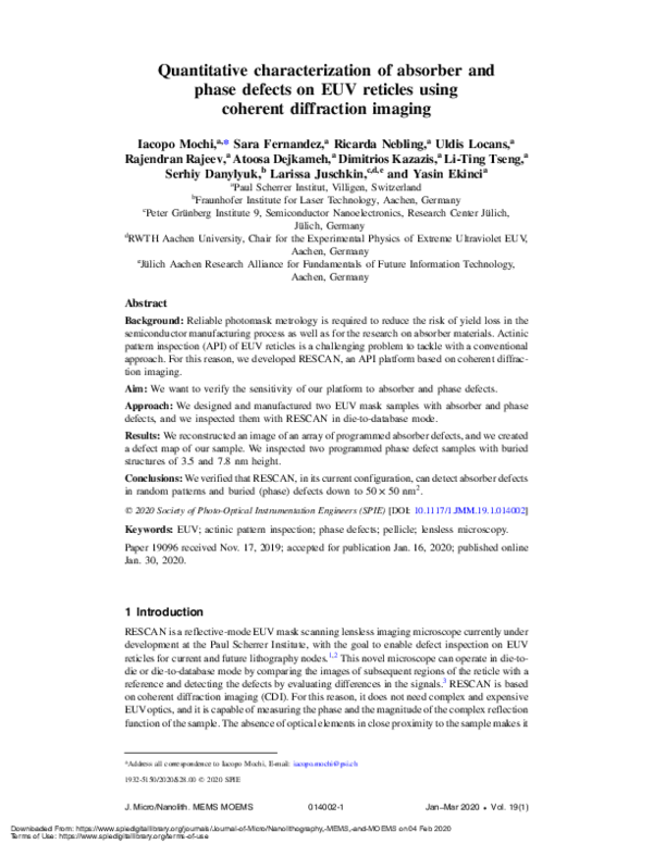(PDF) Quantitative characterization of absorber and phase defects on ...