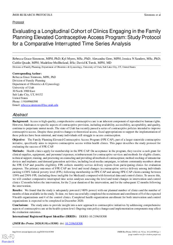 (PDF) Evaluating a Longitudinal Cohort of Clinics Engaging in the ...