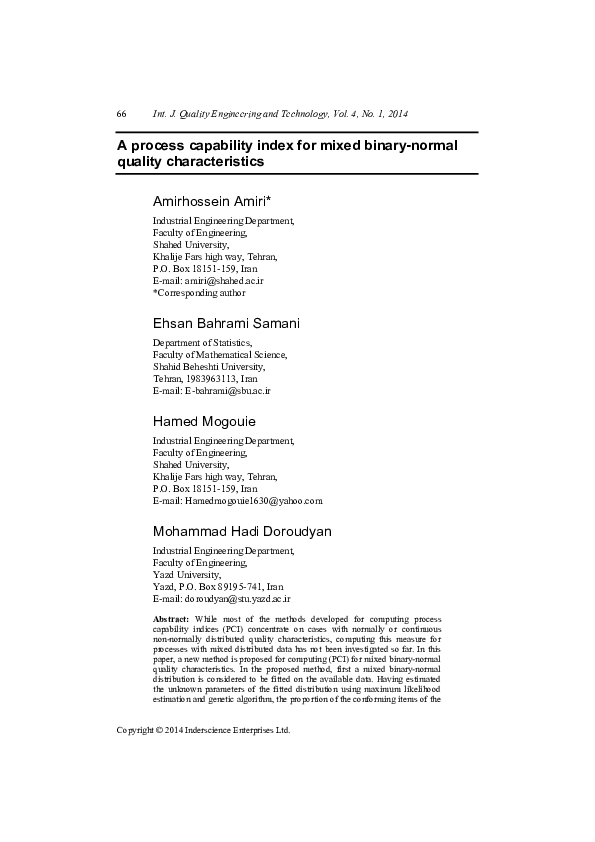 (PDF) A process capability index for mixed binary-normal quality ...