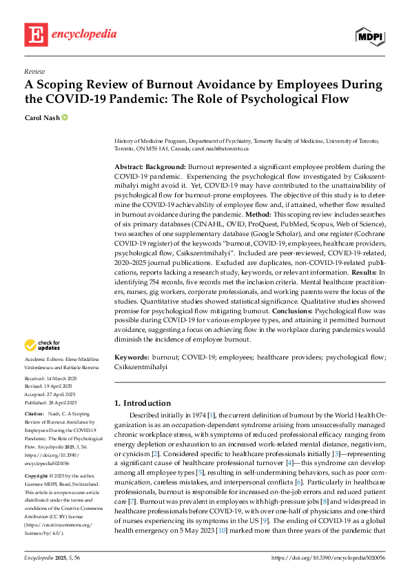 (PDF) A Scoping Review of Burnout Avoidance by Employees During the ...
