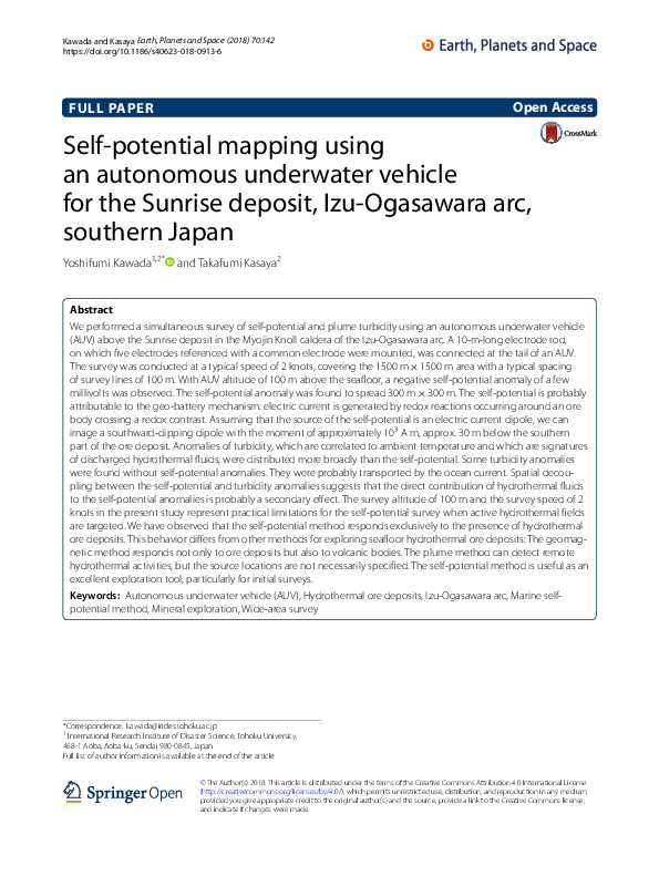 (PDF) Self-potential mapping using an autonomous underwater vehicle for ...