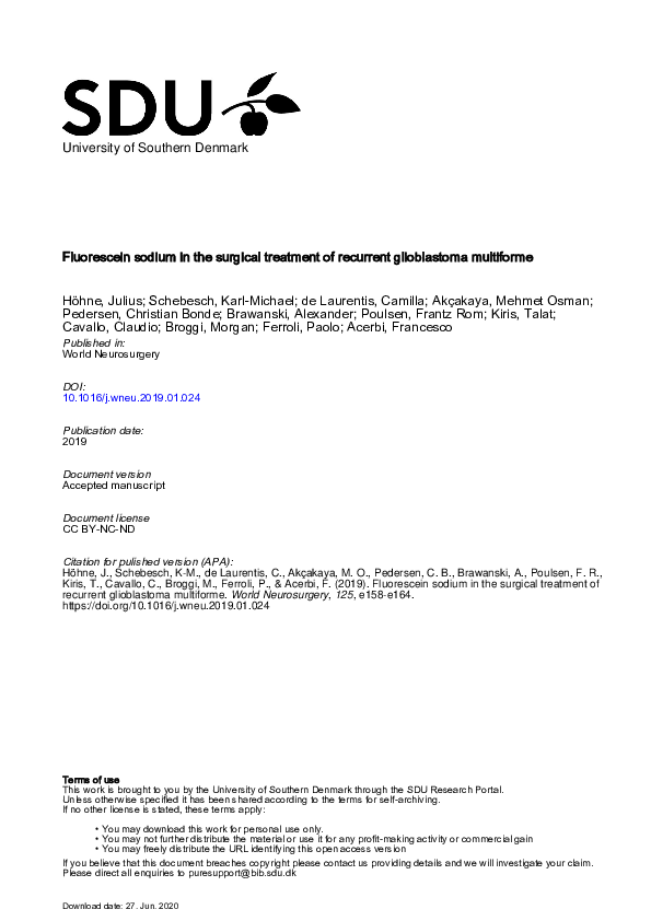 (PDF) Fluorescein Sodium in the Surgical Treatment of Recurrent ...