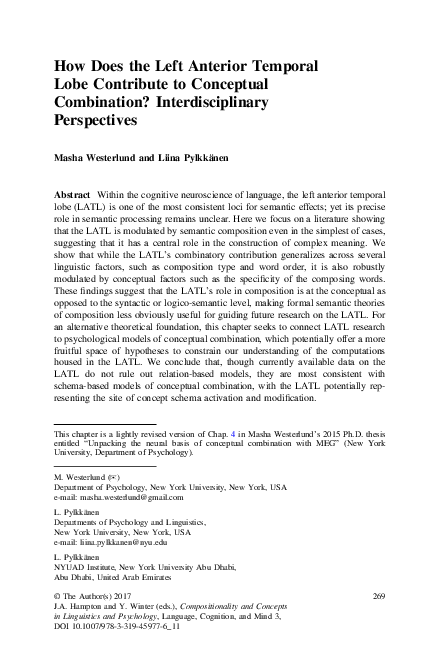 (PDF) How Does the Left Anterior Temporal Lobe Contribute to Conceptual ...