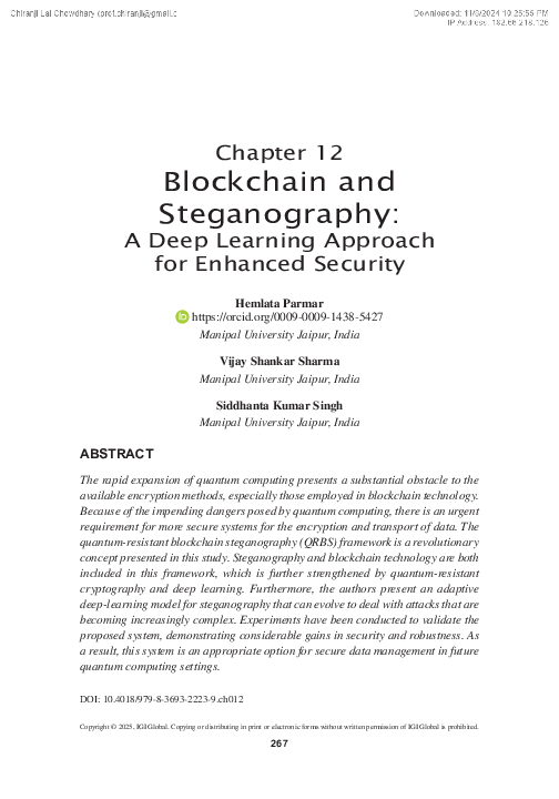 (PDF) Blockchain and Steganography: A Deep Learning Approach for ...