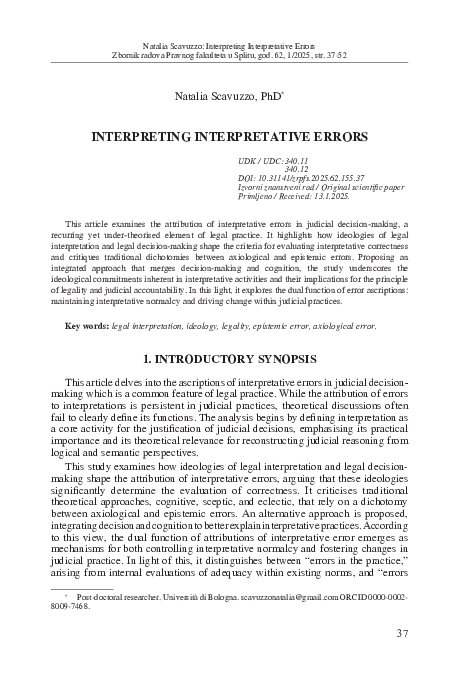 (PDF) Interpreting Interpretative Errors