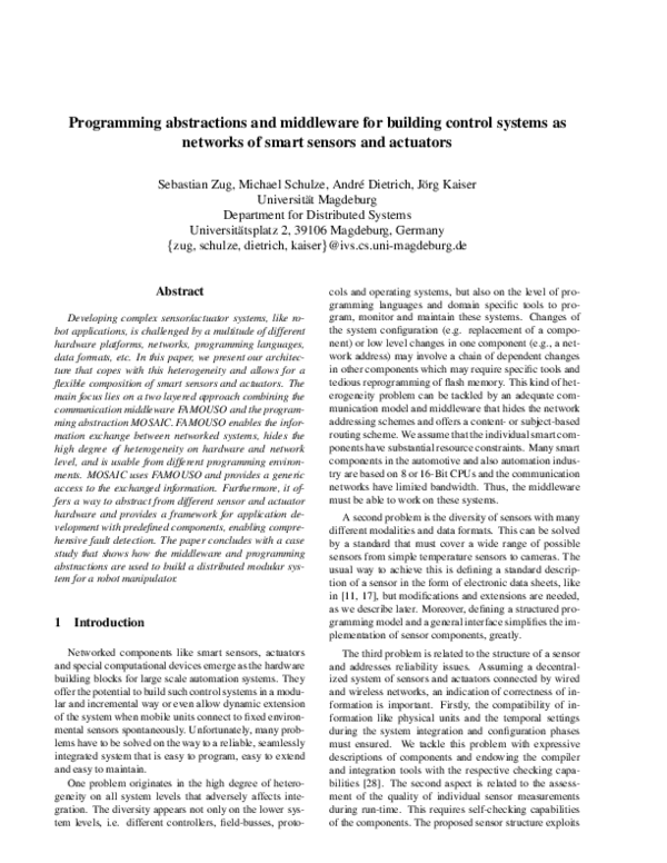 (PDF) Programming abstractions and middleware for building control ...