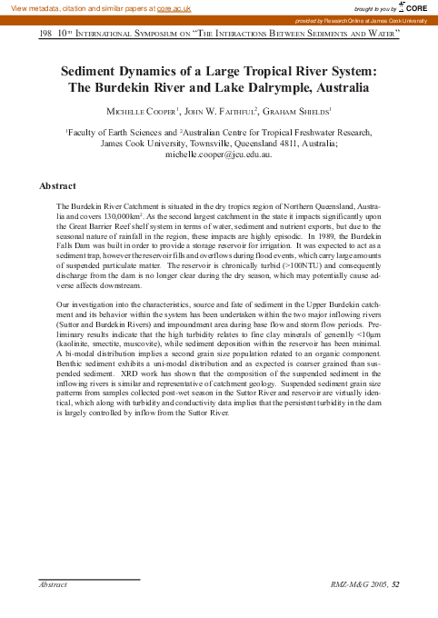(PDF) Sediment dynamics of a large tropical river system: the Burdekin ...