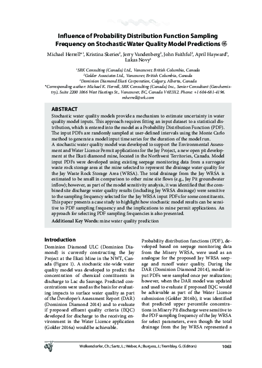 (PDF) In uence of Probability Distribution Function Sampling Frequency ...