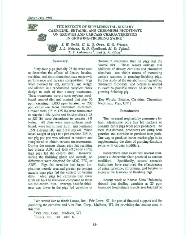 (PDF) The effects of supplemental dietary carnitine, betaine, and ...