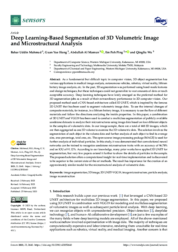 (PDF) Deep Learning-Based Segmentation of 3D Volumetric Image and ...
