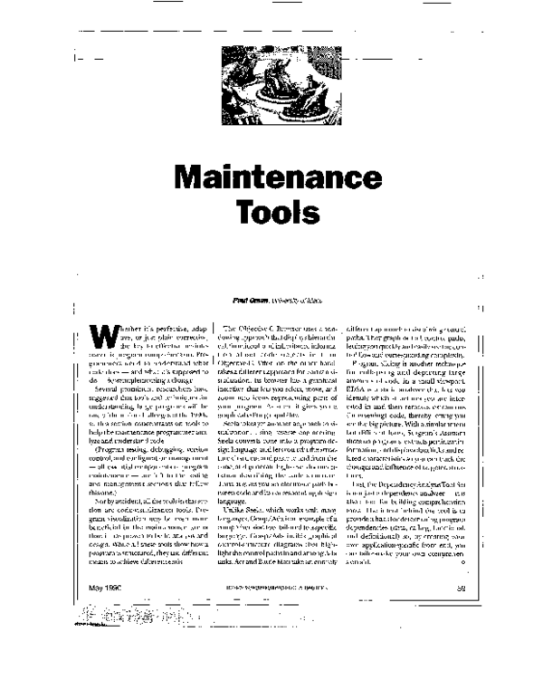 (PDF) Maintenance tools