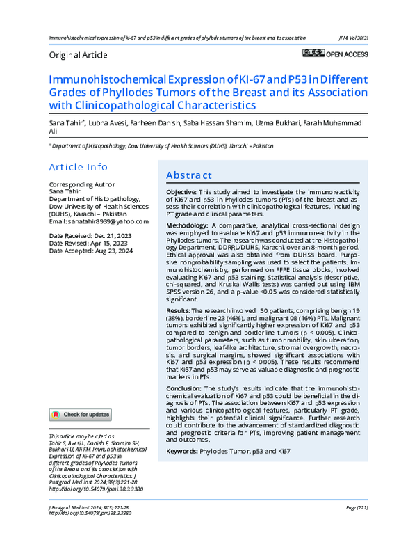 (PDF) Immunohistochemical Expression of KI-67 and P53 in Different ...