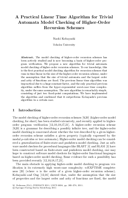 (PDF) A Practical Linear Time Algorithm for Trivial Automata Model ...