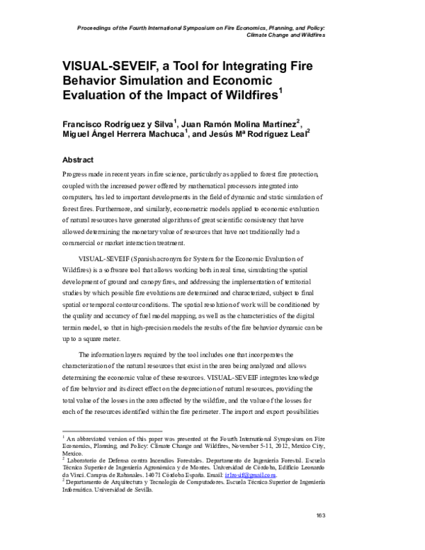 (PDF) VISUAL-SEVEIF, a tool for integrating fire behavior simulation ...
