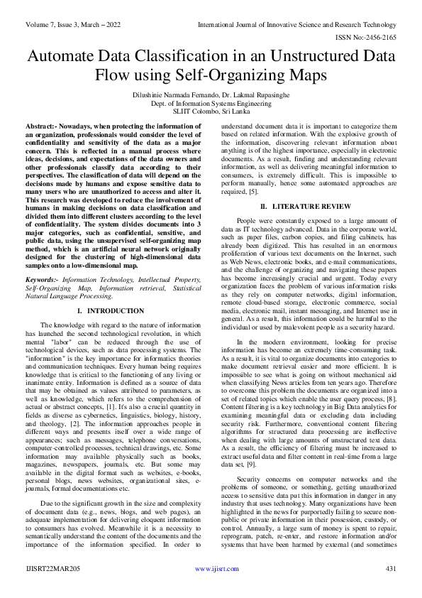 (PDF) Automate Data Classification in an Unstructured Data Flow using ...