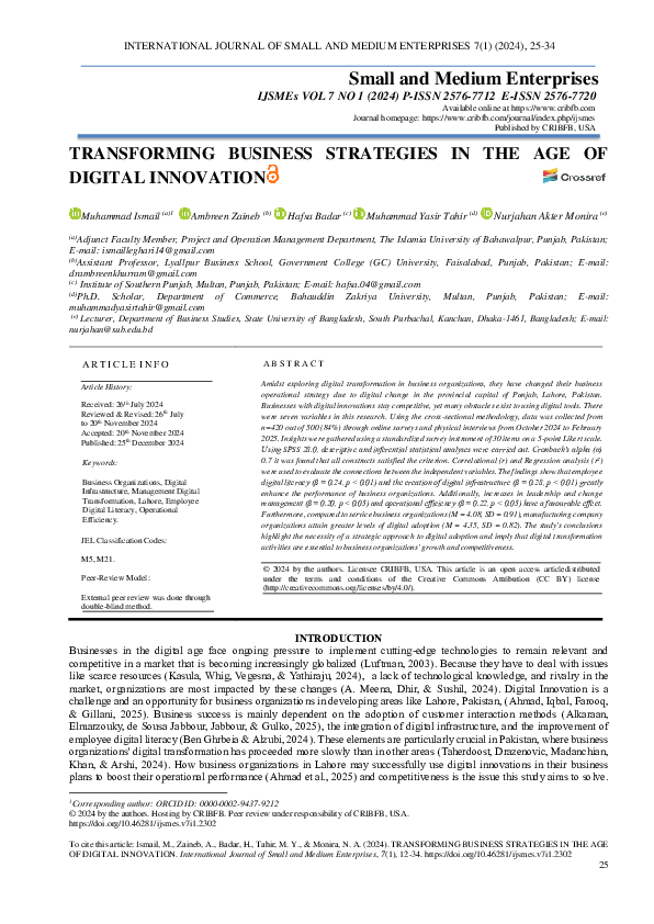 (PDF) TRANSFORMING BUSINESS STRATEGIES IN THE AGE OF DIGITAL INNOVATION ...
