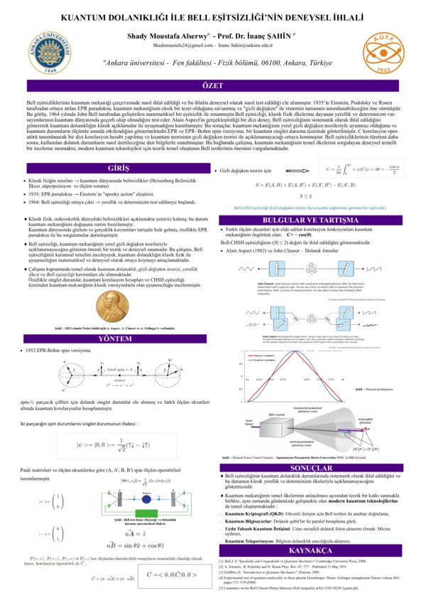 (PDF) "Bell inequality with quantum entanglement and it's experimental ...