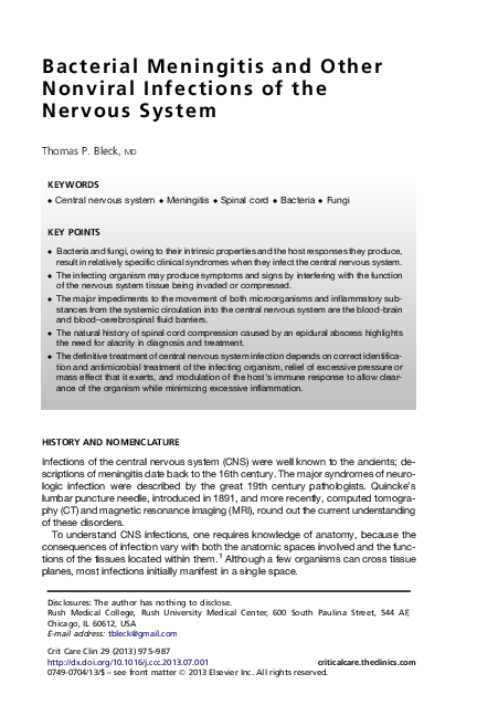 (PDF) Bacterial Meningitis and Other Nonviral Infections of the Nervous ...