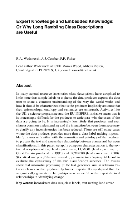 (PDF) Expert Knowledge and Embedded Knowledge: Or Why Long Rambling ...