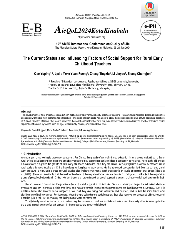 (PDF) Current Status and Influencing Factors of Social Support for ...