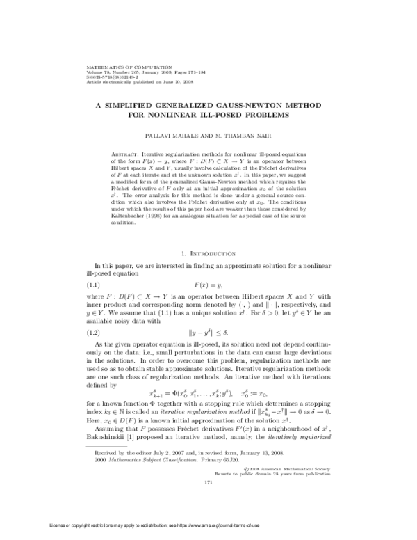 (PDF) A simplified generalized Gauss-Newton method for nonlinear ill ...
