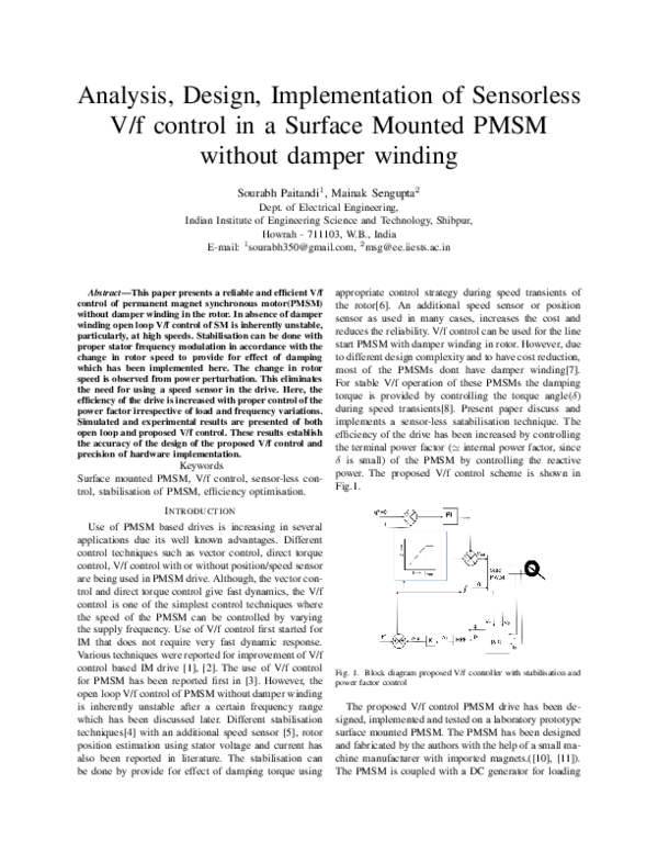 (PDF) Analysis, design and implementation of sensorless V/f control in ...
