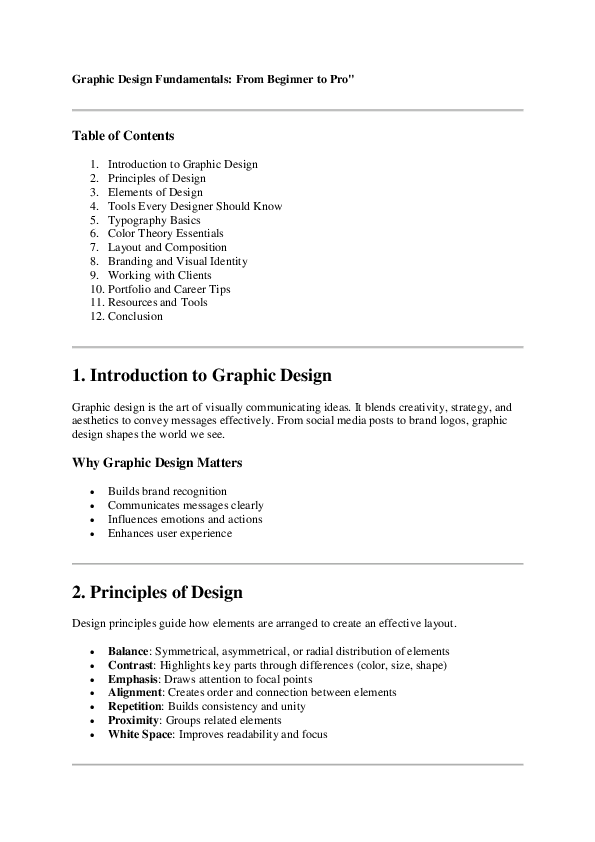 (PDF) Graphic Design Fundamentals: From Beginner to Pro