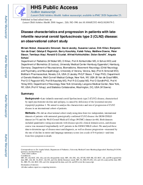 (PDF) Disease characteristics and progression in patients with late ...