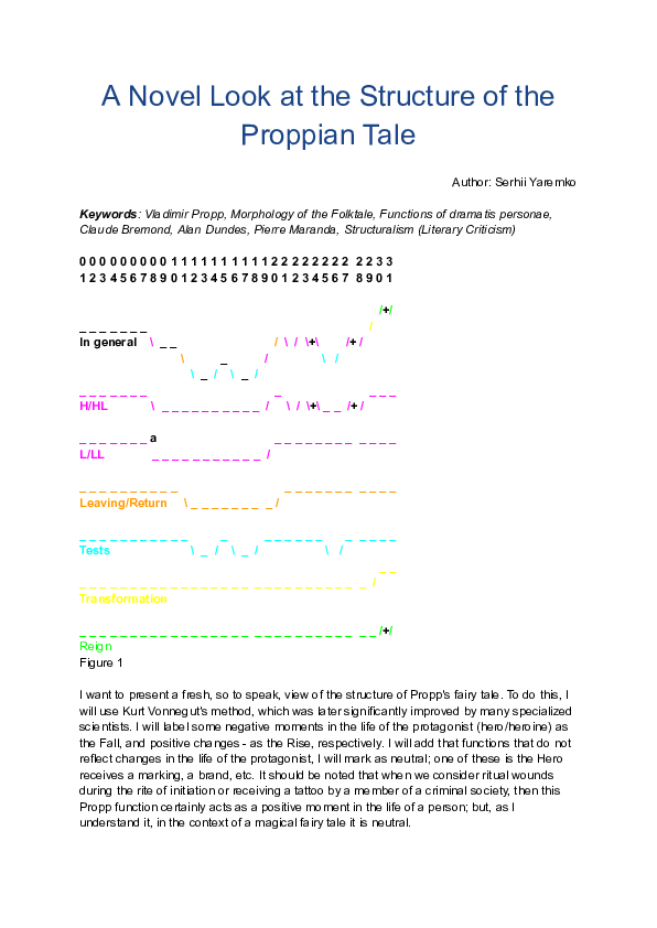 (PDF) A Novel Look at the Structure of the Proppian Tale (3)