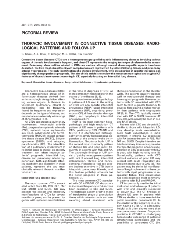 (PDF) Pictorial review: Thoracic involvement in connective tissue ...