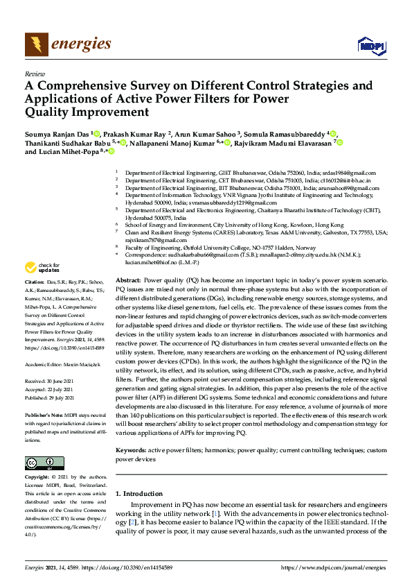 (PDF) A Comprehensive Survey on Different Control Strategies and ...