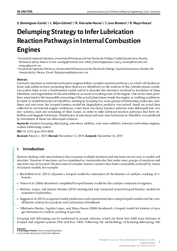 (PDF) Delumping Strategy to Infer Lubrication Reaction Pathways in ...