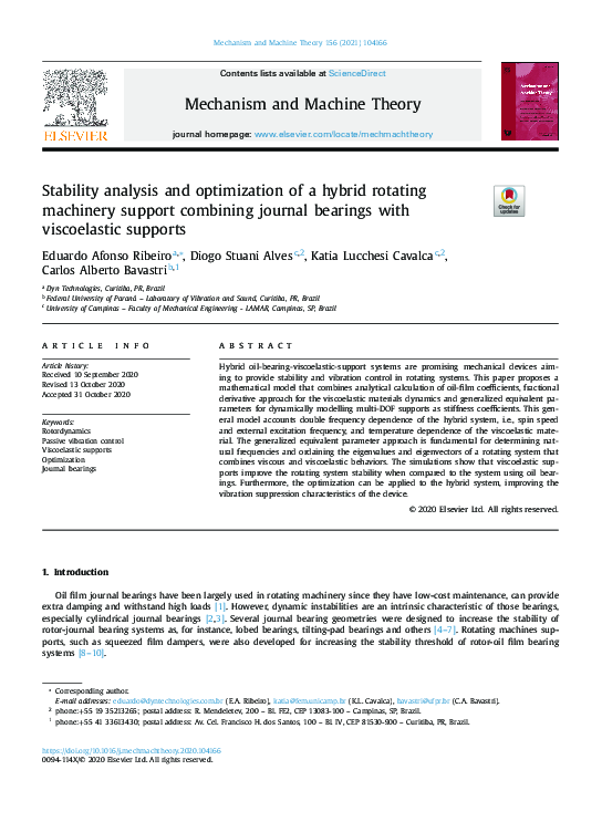 (PDF) Stability analysis and optimization of a hybrid rotating ...