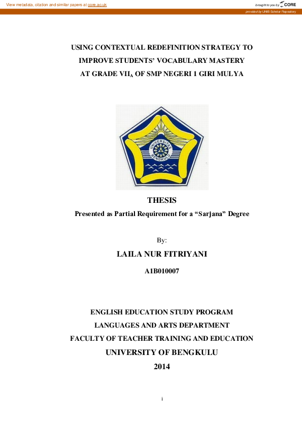 (PDF) Using Contextual Redefinition Strategy to Improve Students ...