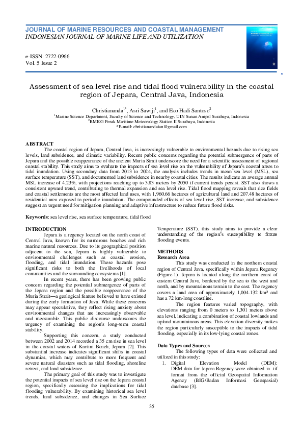 (PDF) Assessment of sea level rise and tidal flood vulnerability in the ...