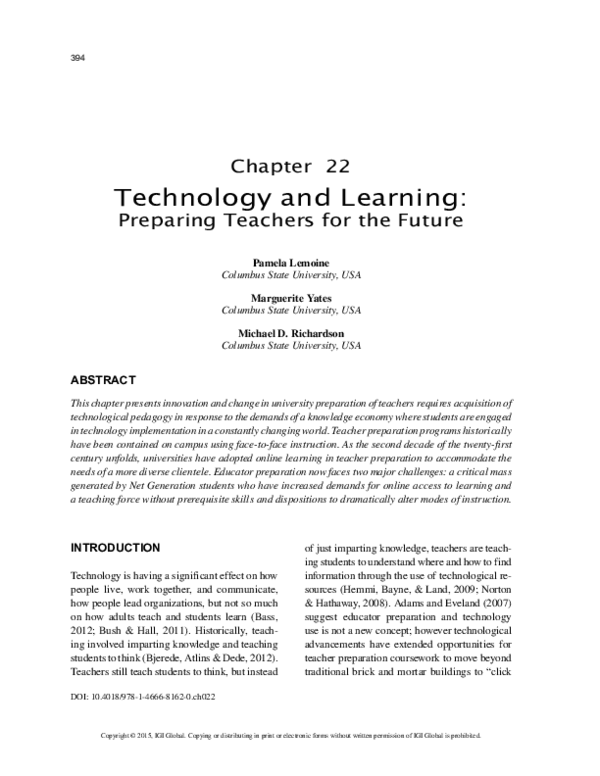 (PDF) Technology and Learning