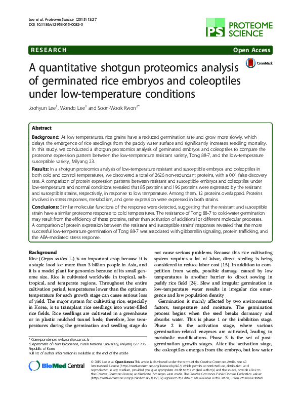 (PDF) A quantitative shotgun proteomics analysis of germinated rice ...