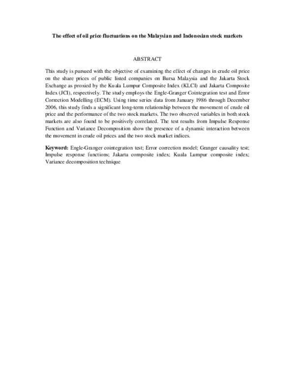 (PDF) The Effect of Oil Price Fluctuations on the Malaysian and ...