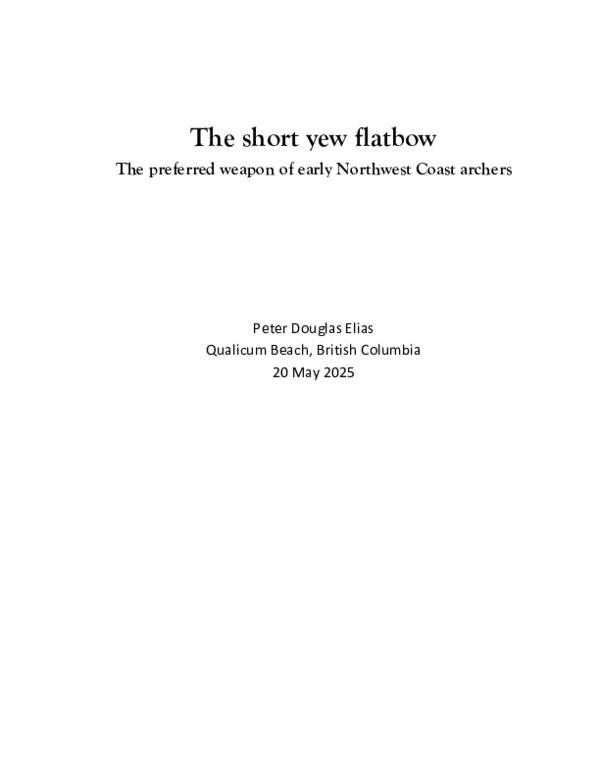 PDF) The short yew flatbow