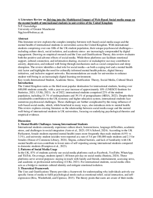 (PDF) A Literature Review on Delving into the Multifaceted Impact of ...