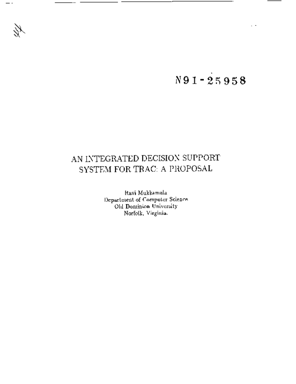 (PDF) An integrated decision support system for TRAC: A proposal