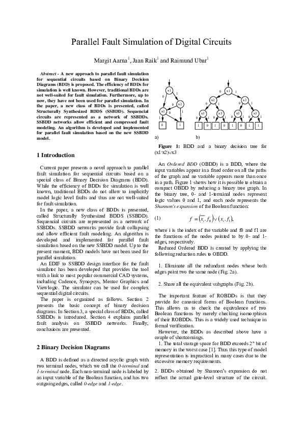 (PDF) Parallel fault simulation of digital circuits