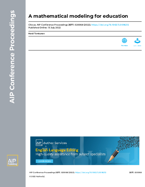 (PDF) A mathematical modeling for education