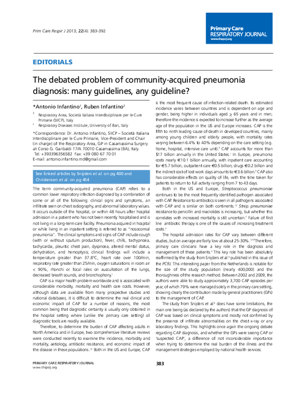 (PDF) The debated problem of community-acquired pneumonia diagnosis ...