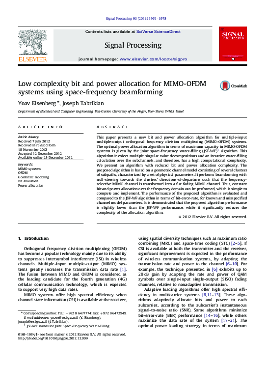 (PDF) Low complexity bit and power allocation for MIMO-OFDM systems ...