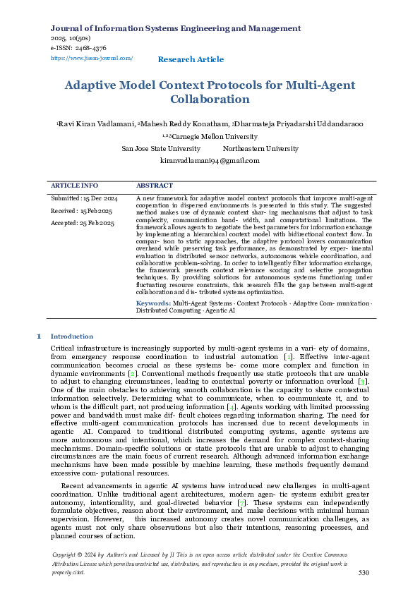 (PDF) Adaptive Model Context Protocols for Multi-Agent Collaboration