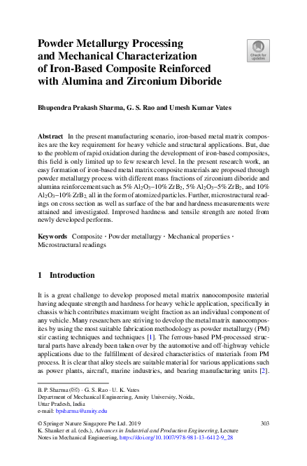 (PDF) Powder Metallurgy Processing and Mechanical Characterization of ...