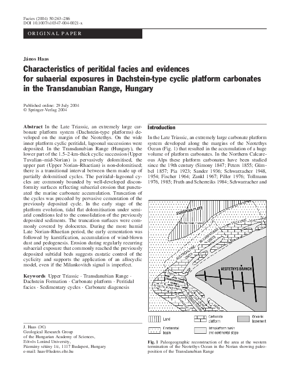 (PDF) Characteristics of peritidal facies and evidences for subaerial ...