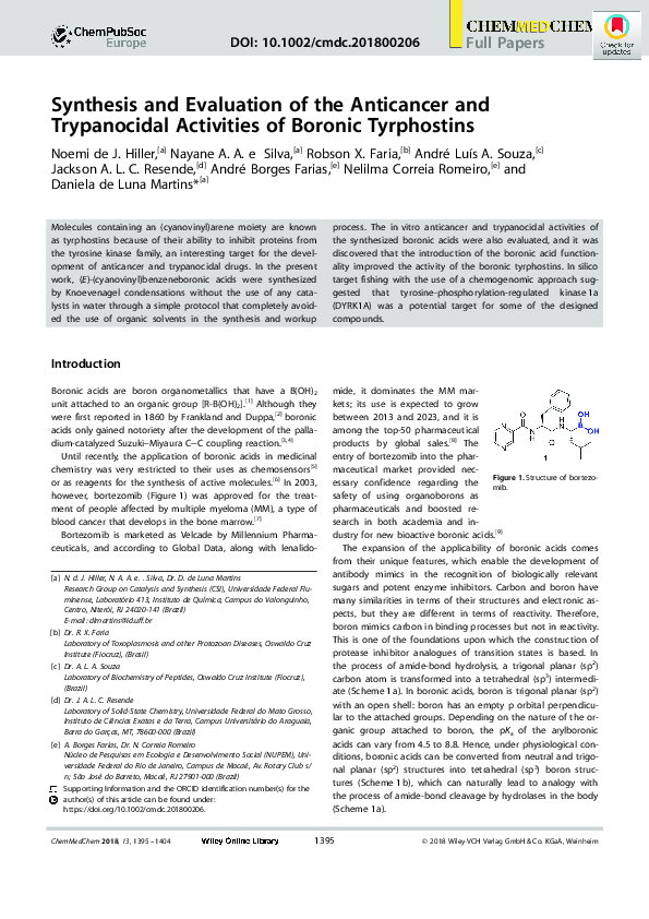 (PDF) Synthesis and evaluation of anticancer and trypanocidal ...